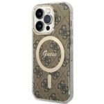 Guess GUHMP15LH4STW iPhone 15 Pro 6.1" brown hardcase IML 4G MagSafe
