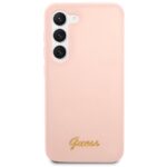 Guess GUHCS23SLSLMGPP S23 S911 pink hardcase Silicone Script Metal Logo - imagine 3