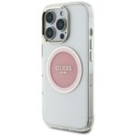Case Guess IML Metal Colored Circle Classic Logo MagSafe for iPhone 16 Pro Max pink - imagine 2