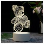 3D Heart Bear Night Light Extralink Home, Optical Illusion for Bedroom USB - imagine 2