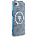 Case Guess IML Metal Glitter 4G Circle Triangle MagSafe for iPhone 16e blue - imagine 4