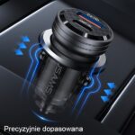 USAMS car charger C35 USB+USB-C 45W Fast Charge purple CC175CC02 (US-CC175) - imagine 10