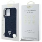 Case Guess Denim Triangle Logo MagSafe for iPhone 16 Pro Max blue - imagine 8