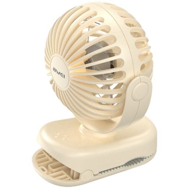 Mini desk fan AWEI F45 with clip 1200mAh white - imagine 3