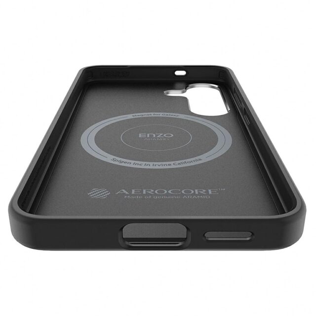 Case Samsung Spigen Enzo Aramid Magnet for Galaxy S25 black-silver - imagine 6