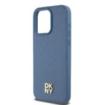 DKNY DKHMP15XPSHRPSB iPhone 15 Pro Max 6.7 inch blue hardcase Leather Monogram Pattern Metal Logo Ma - imagine 6