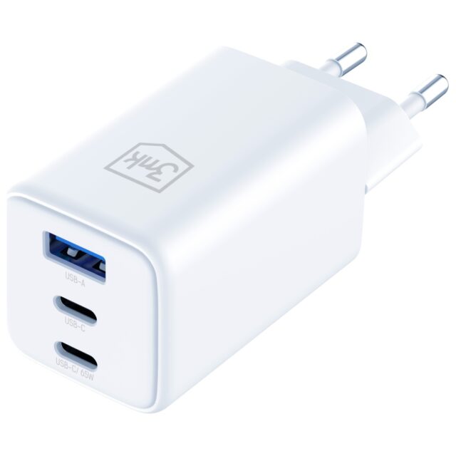 Wall charger 3MK Hyper GaN Charger 65W 1xUSB-A 2xUSB-C PD QC4+ white - imagine 2