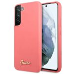 Guess GUHCS22MLSLMGFU S22+ S906 fuchsia hardcase Silicone Script Metal Logo