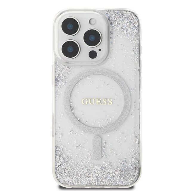Guess GUHMP16XRGRGES iPhone 16 Pro Max 6.9" silver hardcase Resin Gradient Glitter MagSafe - imagine 3