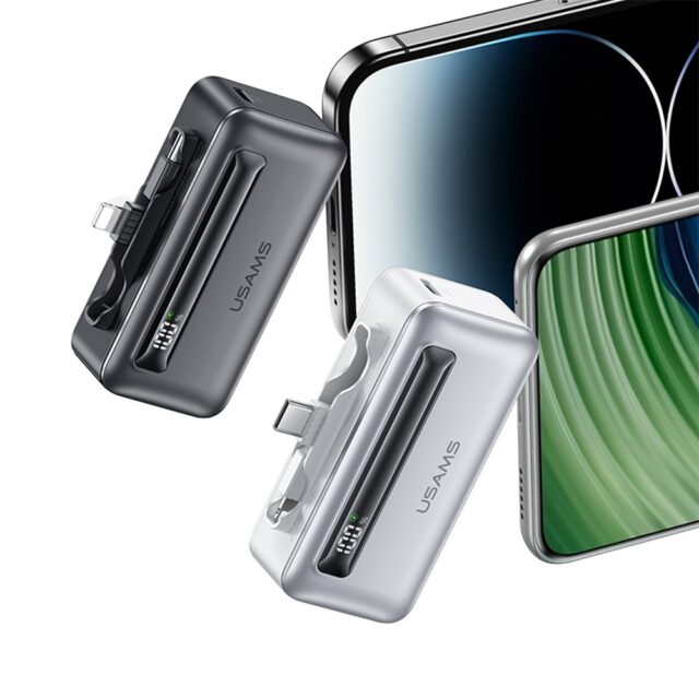 USAMS Powerbank 4500mAh USB-C/Lightning  20W PD Fast Charge silver XB Series 4K5CD23302 (US- - imagine 3