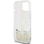 Guess GUHCP15SLFCSEGT iPhone 15 / 14 /13 6.1" transparent hardcase Liquid Glitter Gold Stripes - imagine 7
