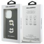 Karl Lagerfeld FW Grained Karl & Choupette Heads Pins & Logo Case for iPhone 17 Black - imagine 8