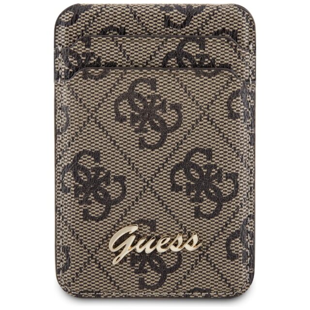 Guess Wallet Card Slot Stand GUWMSHG4SHW brown MagSafe 4G Classic Logo - imagine 3