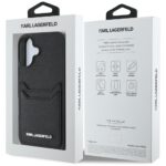 Case Karl Lagerfeld HC Grained PU Cardslot Metal Elong for iPhone 16 black - imagine 8