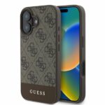 Guess GUHCP16SG4GLBR iPhone 16 6.1" brown hardcase 4G Bottom Stripe