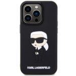 Karl Lagerfeld KLHCP14X3DRKINK iPhone 14 Pro Max 6.7" black hardcase Rubber Ikonik 3D - imagine 3