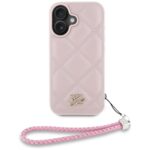 Case Karl Lagerfeld Quilted Initial Logo & Chain Strap for iPhone 16 pink - imagine 2