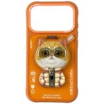 Etui Nimmy Cool&Cute 2.0 Cat do iPhone    17 Pro z magnetyczną zawieszką pomarańczowy