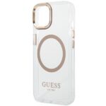 Guess GUHMP14SHTRMD iPhone 14 / 15 / 13 6.1" gold hard case Metal Outline Magsafe - imagine 6