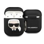 Karl Lagerfeld KLACCSILKHBK AirPods cover black Silicone Ikonik