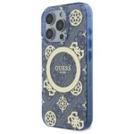 Guess GUHMP16XH4PYEEB iPhone 16 Pro Max 6.9" blue hardcase IML Peony On 4G Background Magsafe - imagine 2