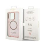 Guess GUHMP14LHTCMP iPhone 14 Pro6,1" pink hard case Gold Outline Translucent MagSafe - imagine 8