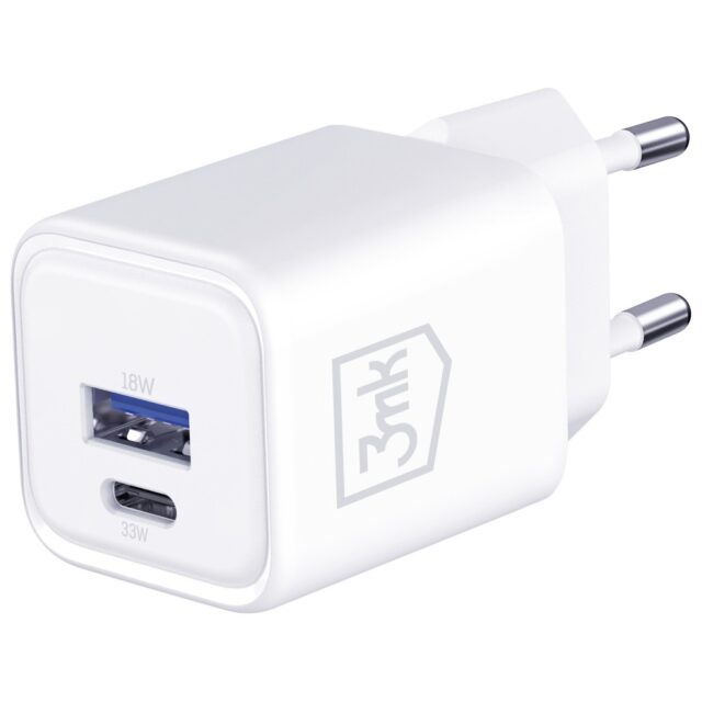 Ładowarka sieciowa 3MK Hyper Charger PD   33W GaN QC4+ PPS AFC FCP SCP USB-A + USB-C biały - imagine 6