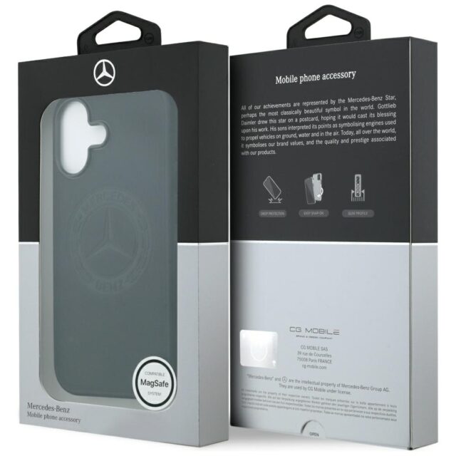 Mercedes Leather Vintage Logo MagSafe Case for iPhone 17 Black - imagine 8