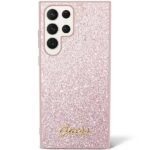 Guess GUHCS24LHGGSHP S24 Ultra S928 pink hardcase Glitter Script - imagine 2