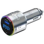 3MK Hyper Car Power Transmitter 48W QC PD PPS USB-C/USB-A with Audio Transmitter Silver - imagine 4