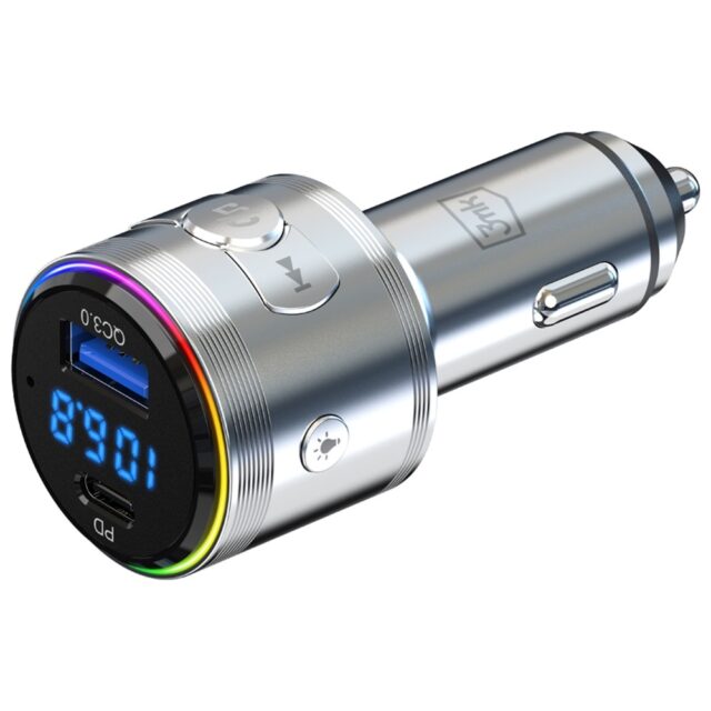 3MK Hyper Car Power Transmitter 48W QC PD PPS USB-C/USB-A with Audio Transmitter Silver - imagine 4