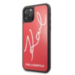 Karl Lagerfeld KLHCN58DLKSRE iPhone 11Pro red hard case Signature Glitter - imagine 2