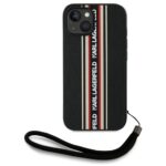 Case Karl Lagerfeld Saffiano Athleisure Stripes Cord for iPhone 15 red