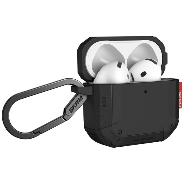 Case Skinarma Mecha CE for AirPods 4 black - imagine 2