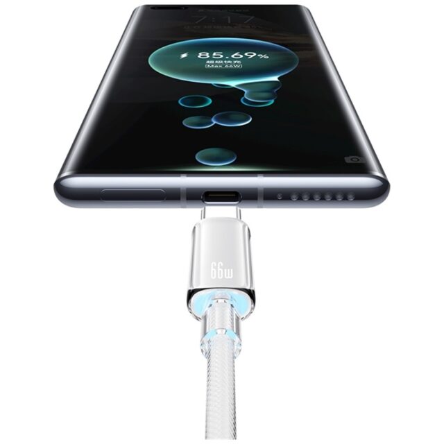 Cable USAMS Cloud Series US-SJ658 6A USB-A to USB-C 1.2m pink - imagine 6