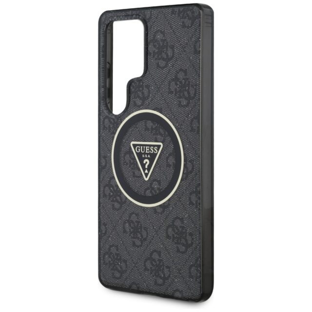 Case Guess 4G Glitter Triangle Buttons MagSafe for Samsung Galaxy S25 Ultra black - imagine 6
