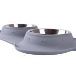 Double Pet Bowl for Dogs and Cats Extralink Pets, Metal Non-Slip 2 Bowls + Mat pet-837 - imagine 3