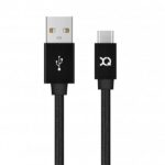 Xqisit cable Cotton USB C 3.0 black 1.8m 27749