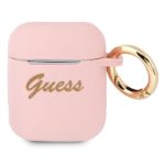 Guess GUA2SSSI AirPods cover pink Silicone Vintage Script