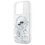 Karl Lagerfeld KLHMP15LLGKCSGH iPhone15 Pro 6.1" hardcase transparent Liquid Glitter Karl&Choupette - imagine 6
