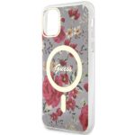 Guess GUHMN61HCFWSA iPhone 11 / Xr 6.1" khaki hardcase Flower MagSafe - imagine 6