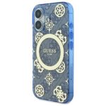 Guess GUHMP16SH4PYEEB iPhone 16 6.1" blue hardcase IML Peony On 4G Background MagSafe - imagine 2
