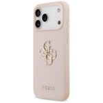 Guess Grained Big 4G & Classic Logo Case for iPhone 17 Pro Max Pink - imagine 2