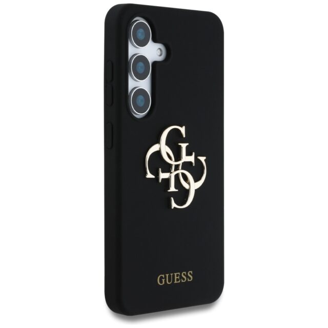 Case Guess Silicone Big 4G Logo Bottom Script Samsung Galaxy S25 black - imagine 4