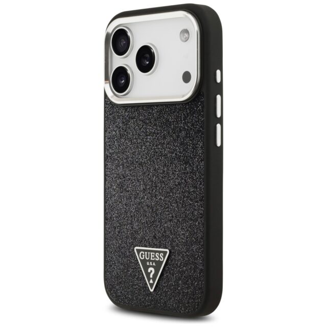 Case Guess Glitter Triangle Logo MagSafe for iPhone 17 Pro black - imagine 2