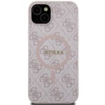 Guess GUHMP15SG4GFRP iPhone 15 / 14 / 13 6.1" pink hardcase 4G Collection Leather Metal Logo M - imagine 3