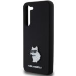 Karl Lagerfeld KLHCS23MSMHCNPK S23+ S916 black hardcase Silicone Choupette Metal Pin - imagine 6