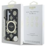 Case Guess 4G Background Gold Electroplated Peony Pattern MagSafe for Samsung Galaxy S25 black - imagine 8