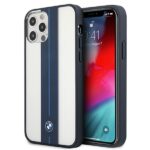 BMW case BMHCP12MPCUMRSTNA iPhone 12 / 12 Pro 6.1" transparent hardcase Middle Stripe Navy