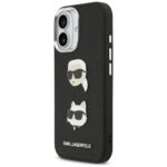 Karl Lagerfeld FW Grained Karl & Choupette Heads Pins & Logo Case for iPhone 17 Black - imagine 2